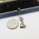 Sterling Silver Siamese Cat Charm Pendant Vintage c1970