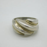 Tiffany & Co. 18ct Gold & Sterling Silver Dome Ring Vintage c1970s New York