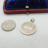 Sterling Silver Minimalistic St Christopher Charm Pendant Vintage c1970