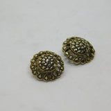 Pair of .800 Silver Marcasite Art Deco Flower Clip On Earrings Antique c1930