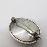 TLM Sterling Silver Butterfly Wing Island Scene Brooch Antique c1920 Art Deco