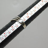 Sterling Silver & Black Enamel Wishbone Ring Vintage c1970 Size N 1/2