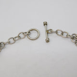 Sterling Silver Cable Link Murano Glass Charm Bracelet Vintage c1980
