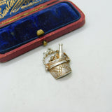 Sterling Silver Champagne Ice Bucket Charm Pendant Vintage c1970