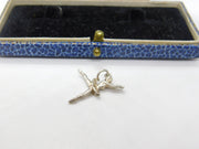 Sterling Silver Leaping Ballerina Charm Pendant Vintage c1970