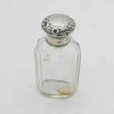 Victorian Sterling Silver Topped Cut Glass Scent Bottle Antique 1899 London