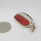 Sterling Silver Glass Set Drop Charm Pendant Vintage c1970