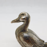 Sterling Silver Duck Form Figurine Ornament Vintage c1970s