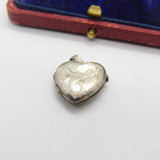 Sterling Silver Pink Lined Openable Locket Charm Pendant Vintage c1970