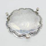 George II Sterling Silver Pie Crust Edge Salver Dish Antique 1735 London