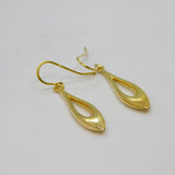 Pair of Sterling Silver 9ct Gold Filled Peardrop Dangly Earrings Modern c2000
