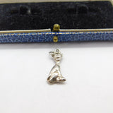 Sterling Silver Siamese Cat Charm Pendant Vintage c1970