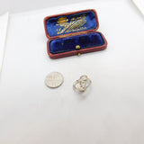 Sterling Silver Pearl Set Heart Drop Charm Pendant Vintage c1970