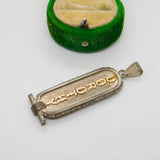 Egyptian 9ct Rose Gold on Sterling Silver Dorothy Name Pendant c1960 Vintage