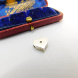 Sterling Silver Diamond Paste Drop Heart Charm Pendant Vintage c1970