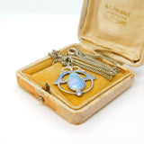 Art Nouveau Sterling Silver Enamel Floral Pendant Necklace Antique 1908