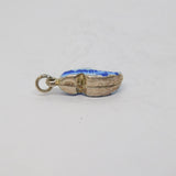 Sterling Silver Blue Enamel Dutch Windmill Design Clog Charm Vintage c1970