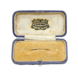 Victorian Blue Tooled Leather Jewellery Box 'Porth, Glam' Antique c1890s