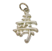 Sterling Silver Chinese Good Luck Charm Pendant Vintage c1970