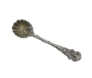 Victorian Sterling Silver Fairy & Snake Pattern Mustard Spoon Antique 1850