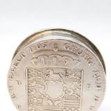 George I Sterling Silver 1 Thaler Coin Coronation Coin Box Antique c1705
