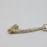 Sterling Silver Textured Pipe Charm Pendant Vintage c1970