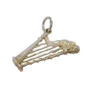 Sterling Silver Concert Harp Charm Pendant Vintage c1970