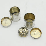 Victorian Pair of Sterling Silver Travelling Salt & Mustard Pot Antique London
