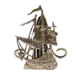 Victorian Sterling Silver Naval Ship Menu Holder Antique 1896 London