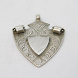 Victorian Sterling Silver Scrolled Pattern Fob Medal Antique 1887 Birmingham