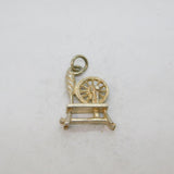 Sterling Silver Spinning Wheel Loom Charm Pendant Vintage c1970s