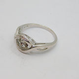 Sterling Silver Diamond Set Illusion Twisted Band Ring Modern c2000 Size U