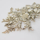 Large Silver Plated Floral Wreath Brooch Pin Vintage 1970s