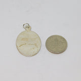 Sterling Silver Flat Oval Dog-Tag Style Charm Pendant Vintage c1970