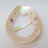 Georgian Large Carved Mother of Pearl Novelty Horseshoe Belt Buckle Antique