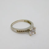 Sterling Silver Spinel Solitaire With 10 Spinel Accents Ring Modern c1990 Size M