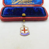 Sterling Silver and Coloured Enamel Travel Shield 'London' Charm Vintage c1970
