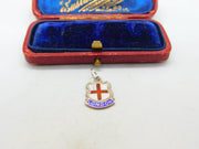 Sterling Silver and Coloured Enamel Travel Shield 'London' Charm Vintage c1970