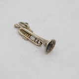 Sterling Silver Trumpet Musical Instrument Charm Pendant Vintage c1970s
