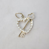 Sterling Silver Key to my Heart Charm Pendant Vintage c1970