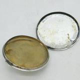 Sterling Silver & Green Guilloche Enamel Mirror Compact Antique 1935 Birmingham