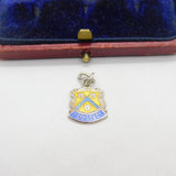 Sterling Silver and Coloured Enamel Travel Shield Stratford Charm Vintage c1970