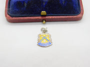 Sterling Silver and Coloured Enamel Travel Shield Stratford Charm Vintage c1970
