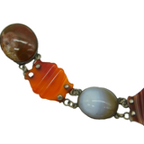 19th Century Scottish Sterling Silver & Agate Panel Bracelet Antique c1860s