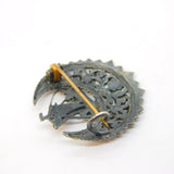 French Steel & Rose Gold 'Courseulles' Souvenir Brooch Antique 1911 Art Deco
