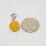 Sterling Silver Burger Clip On Charm Pendant Vintage c1970