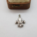 Sterling Silver Fleur-des-lis Charm Pendant Vintage c1970