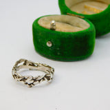 Sterling Silver Entwined Leaves Studio Style Ring Vintage c1970 Size L