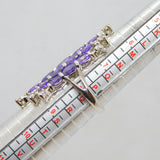 Silver Plated Purple and White Crystal Statement Ring Vintage c1990 Size P 1/2