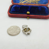Sterling Silver Dolphin Duo Amethyst Paste Pisces Charm Pendant Vintage c1970